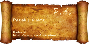 Pataky Anett névjegykártya